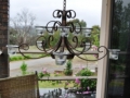 Two tier wrought iron chandelier