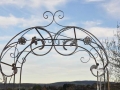 detail wrought iron garden arch top