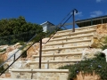 Upper view of handrail balustrade on steep steps at Marino Rocks
