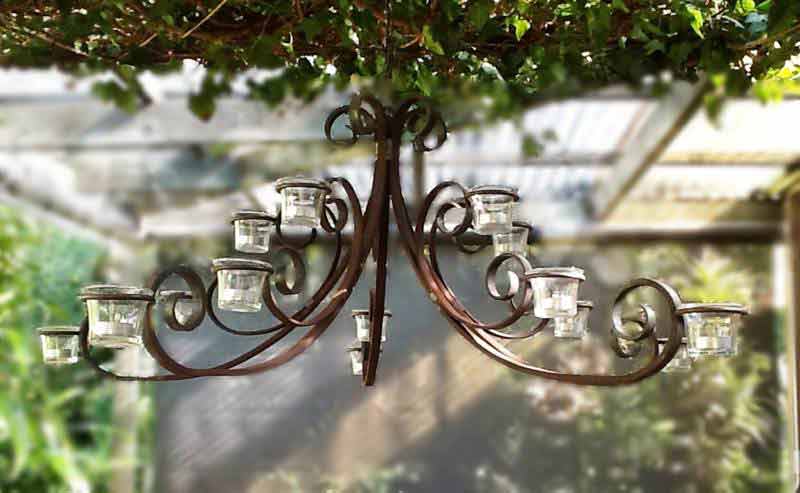 three tier wrought iron chandelier